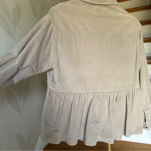 American Eagle Corduroy Peplum Button Down Shirt - Picture 4 of 4